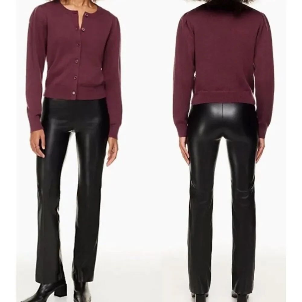 WILFRED Aritzia Elaine Faux Leather Pant Size 6 Side Zip Black NWT